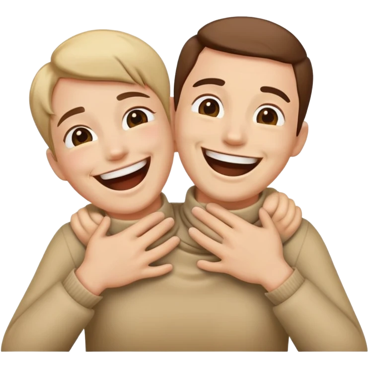 hands holding neck laughing emoji