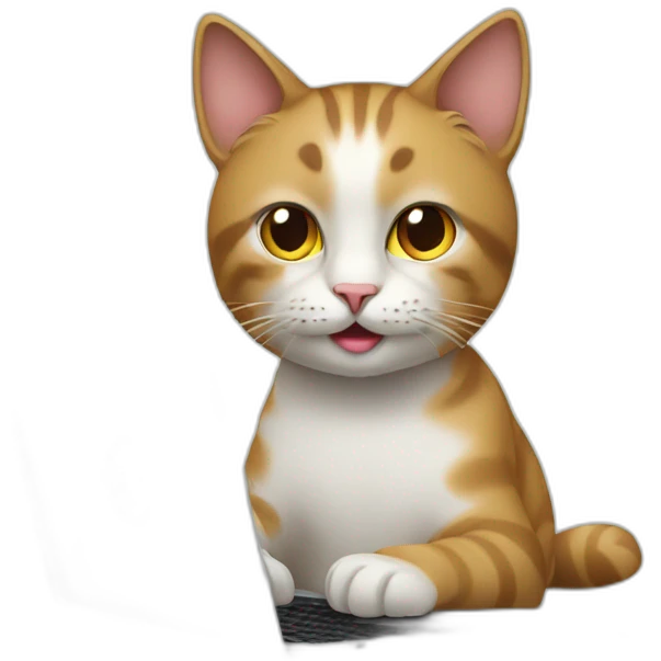 Cat working on a macbook emoji