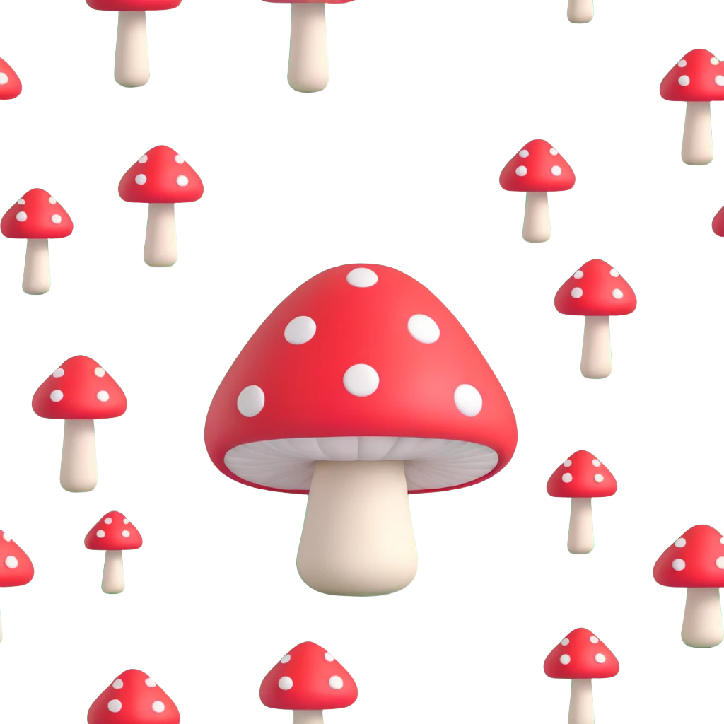 red mushroom friendly greeting 3d emoji style emoji