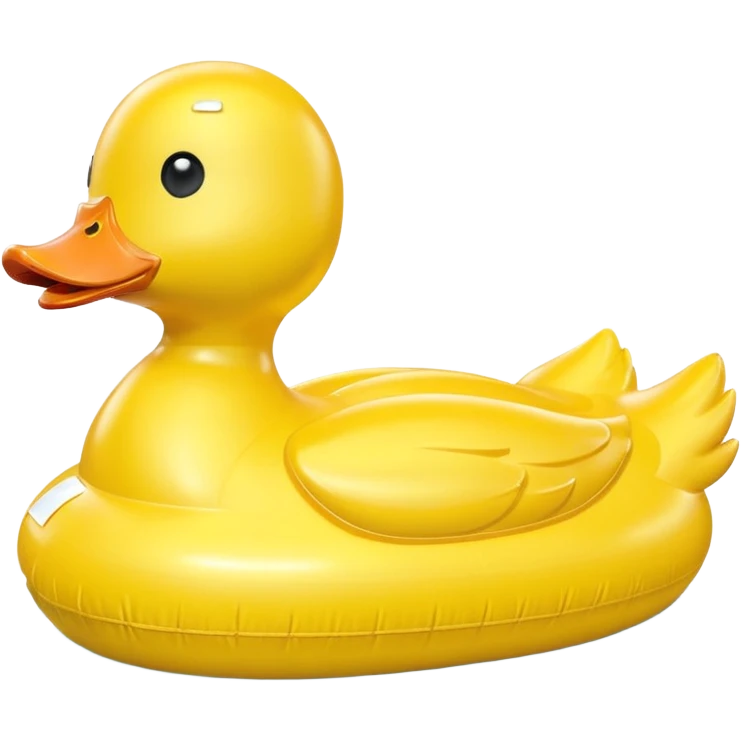 duck-shaped inflatable pool float floating on water, bright yellow rubber duck design, glossy plastic texture, gentle water ripples, summer pool vibe, 3D cartoon style, mobile game icon style, clean composition, no people, no text, no watermark

 emoji