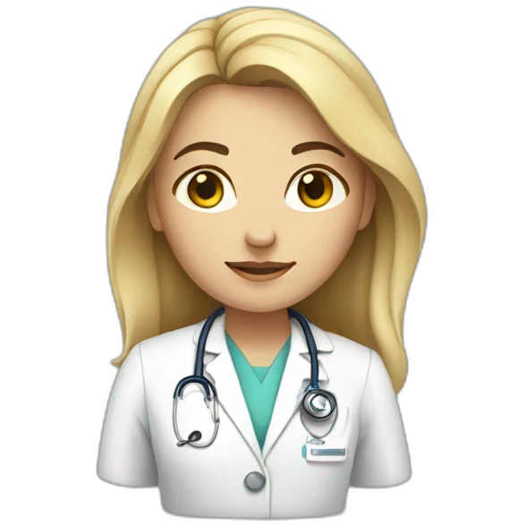 a female doctor in a white coat emoji