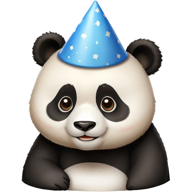 panda with blue birthday hat emoji