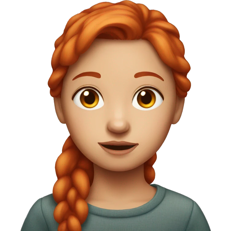 Red-haired girl indoors portrait emoji