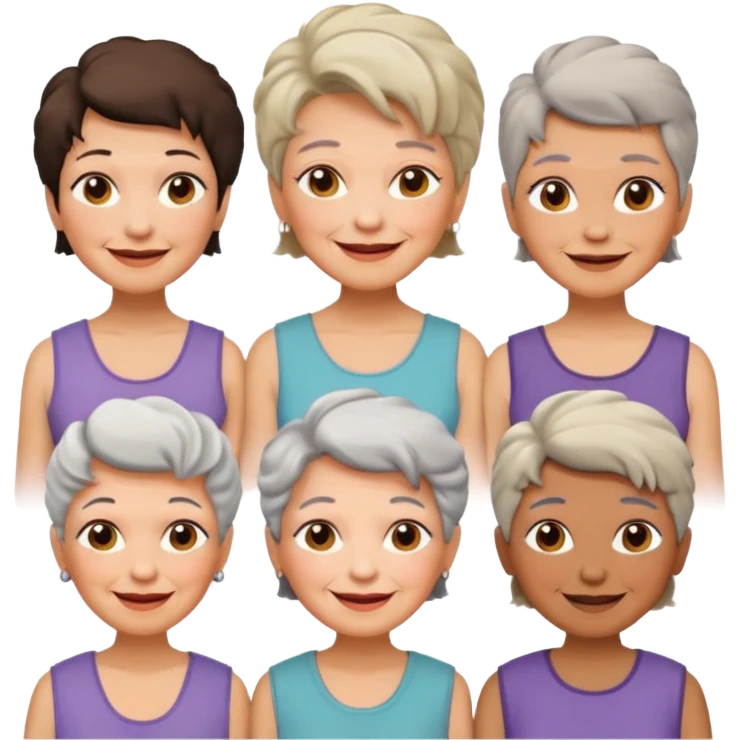 Old Women In Sleeveless, different hairs. emoji
