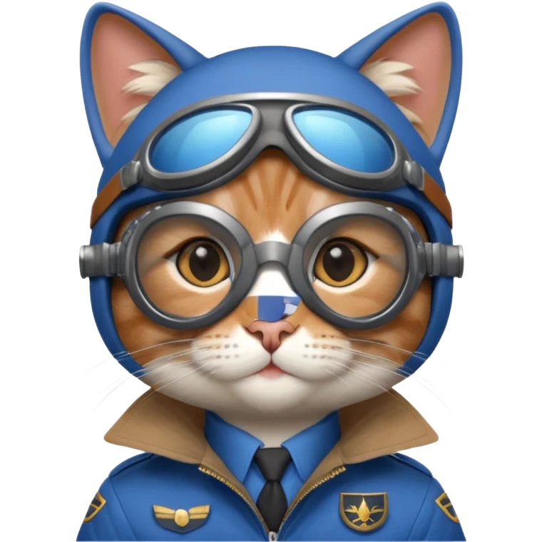 blue suited cat pilot emoji