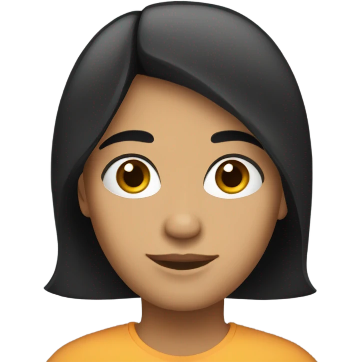 hispanic with black straight hair emoji