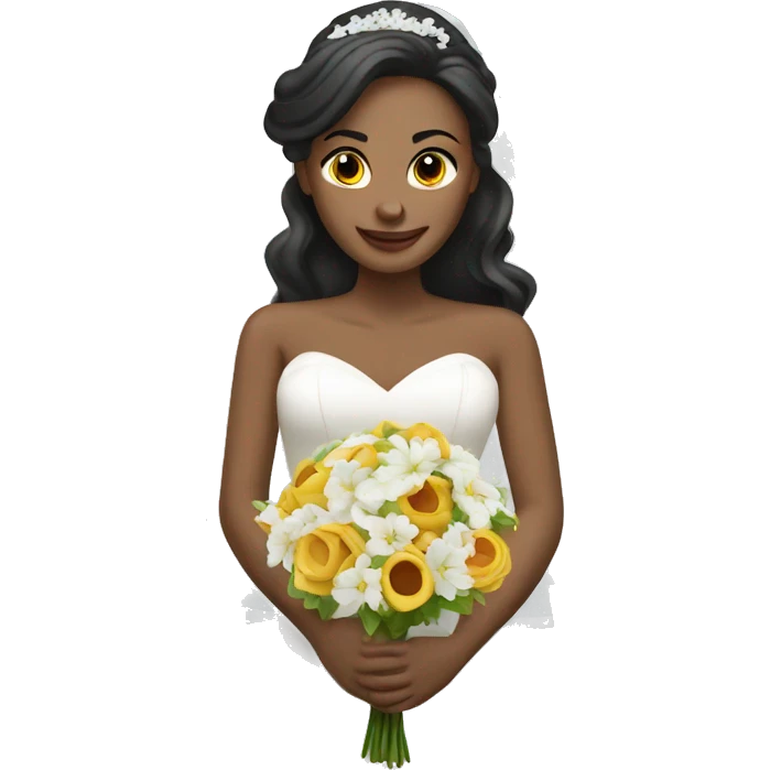 bride with bouquet emoji
