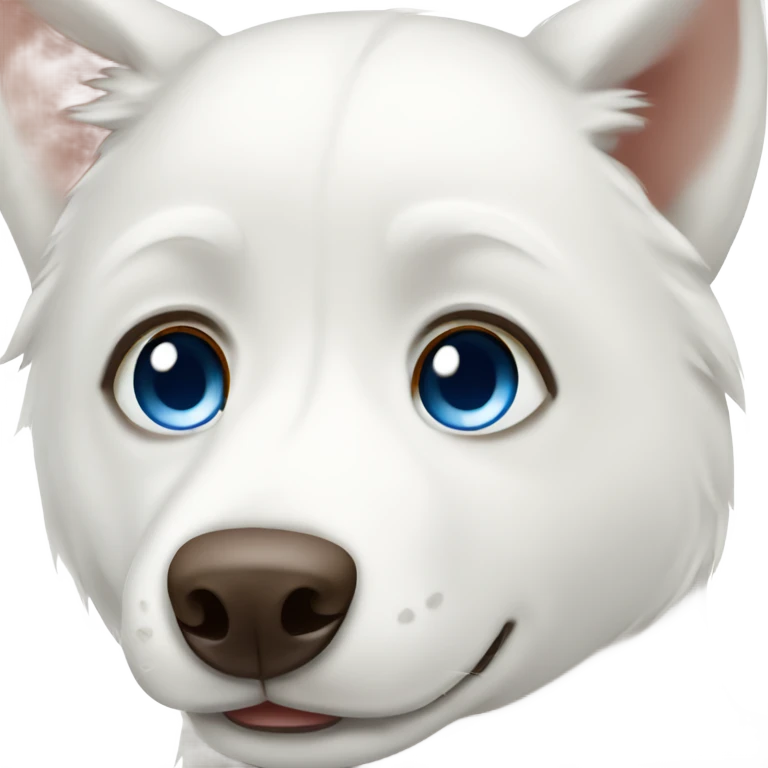White husky with brown nose and blue eyes emoji