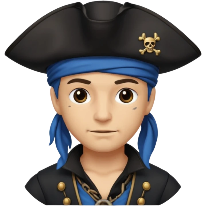 Un pirate uniquement bleu et noir emoji