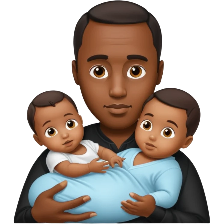 Sean “Diddy” Combs with baby oil and a very small infant emoji