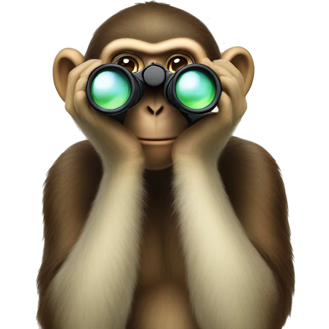 Monkey watching through binoculars emoji