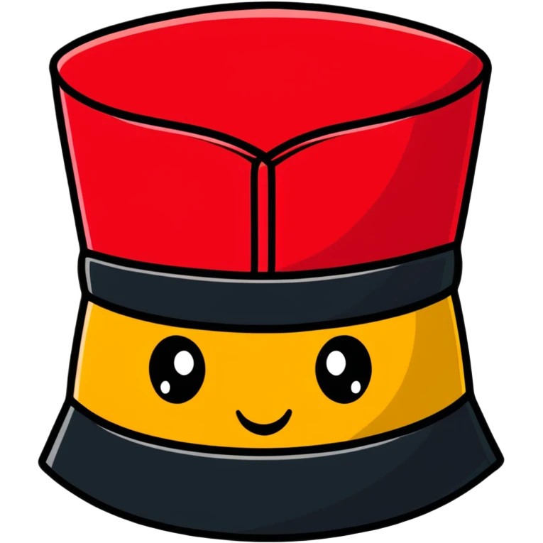 cartoonish sticker of a fez hat emoji