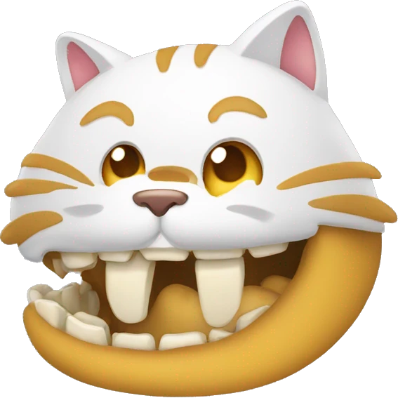 Un chat avec des dent en or emoji