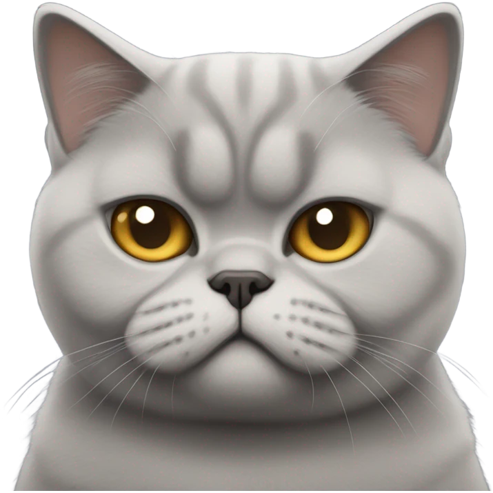fluffy unimpressed looking british shorthair cat emoji
