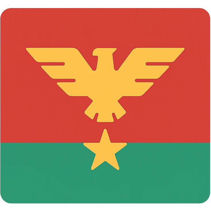 flag of Arstotzka from the game Papers, Please, flat vector style emoji