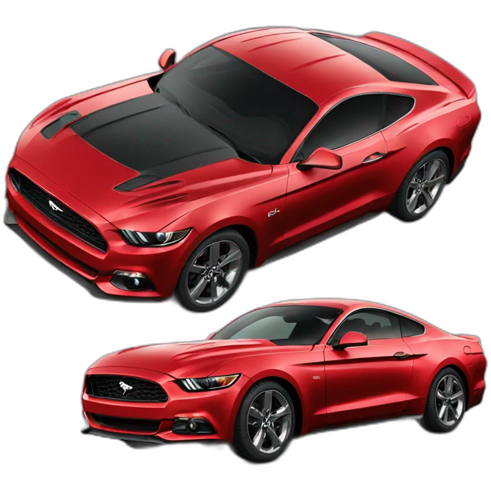 red new mustang car emoji
