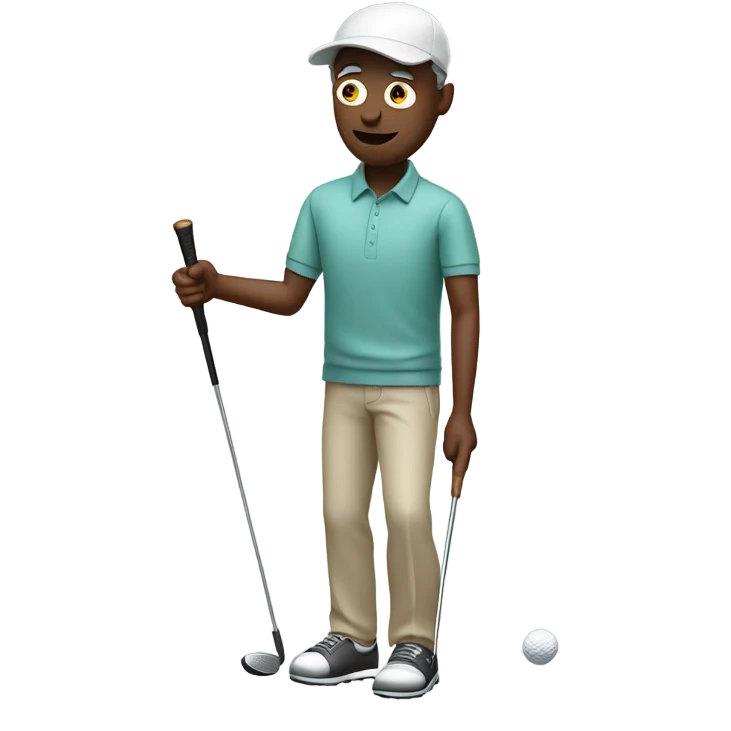 Blind man swinging can like a golf club  emoji