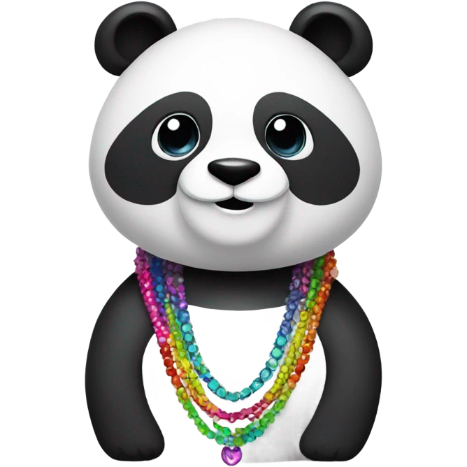 Panda with necklace emoji