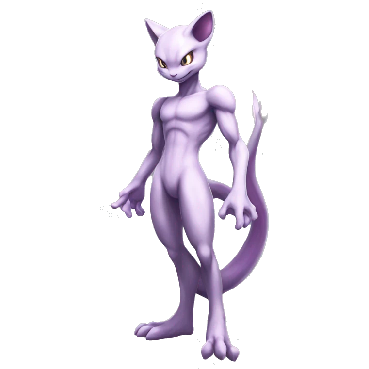 Anthro Mewtwo-Pokémon full body emoji