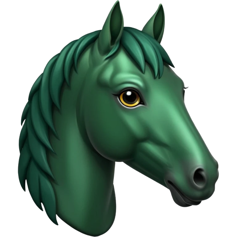 Dark green horse head only emoji