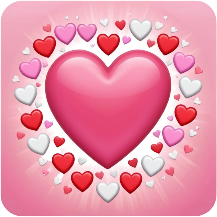 The flash surrounded with love hearts emoji