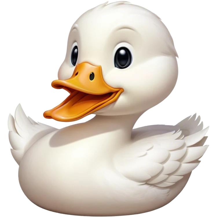 Cinematic Cute Yawning White Duck Portrait Emoji, Head tilted slightly with a dramatic, wide-open yawn, showcasing a soft, downy white plumage with gently drooping wings, round eyes barely open in drowsy contentment, Simplified yet irresistibly adorable features, highly detailed, glowing with a soft, cozy glow, high shine, relaxed yet expressive, stylized with a touch of whimsy, bright and endearing, soft glowing outline, capturing the essence of a sleepy yet affectionate duck, so drowsy it feels like it could float out of the screen and curl up for a nap! emoji