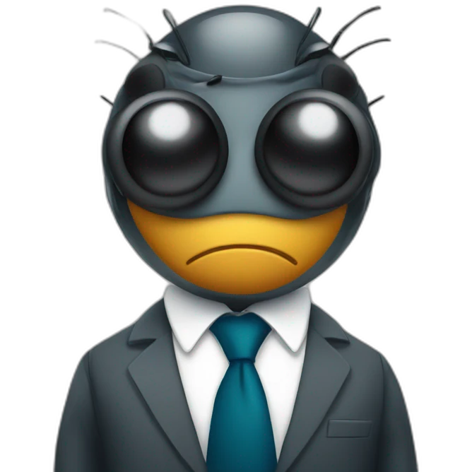 A fly in a businessman suit emoji