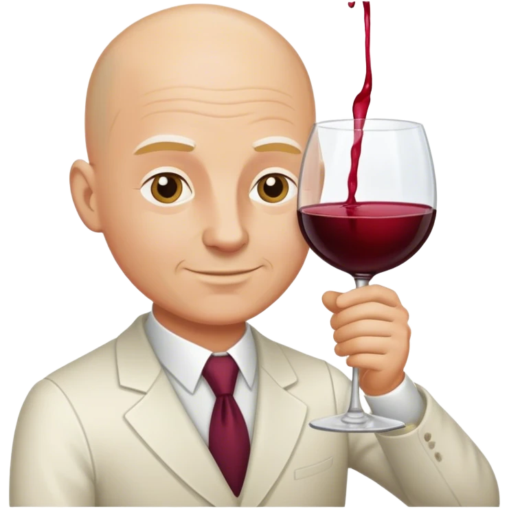 Bald white guy pouring wine emoji