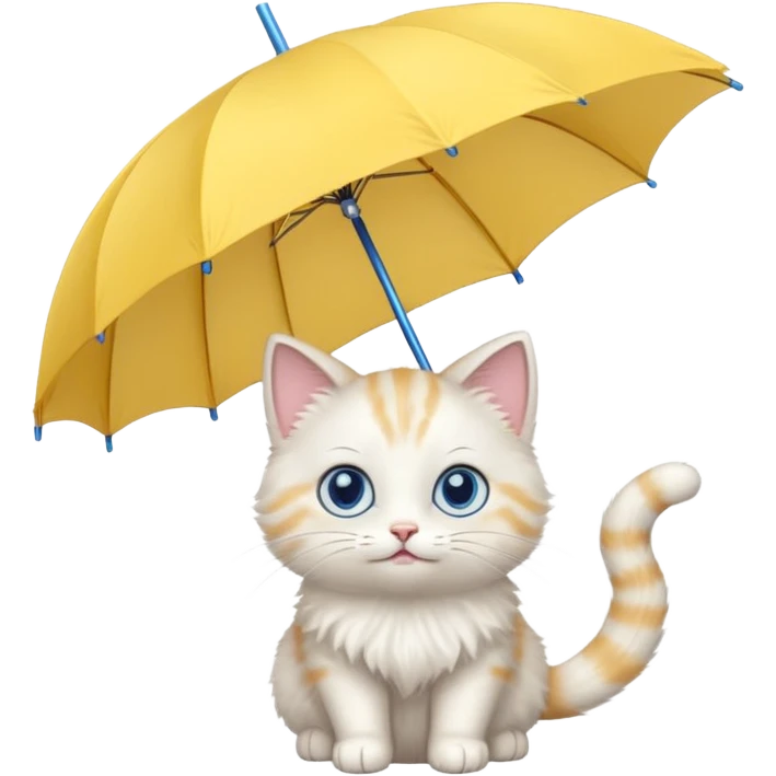 Cat with yellow umbrella emoji