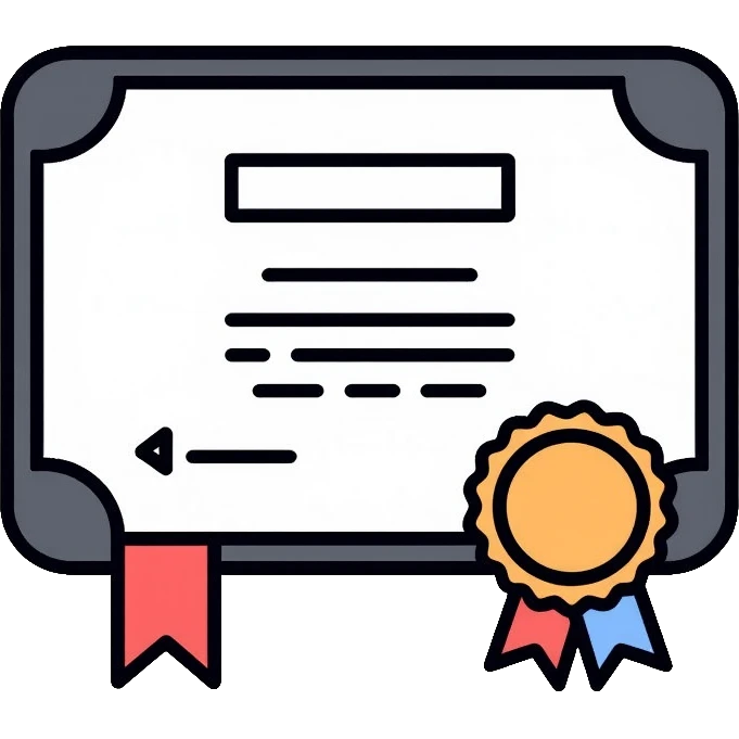 Certificate of achievement with seal emoji