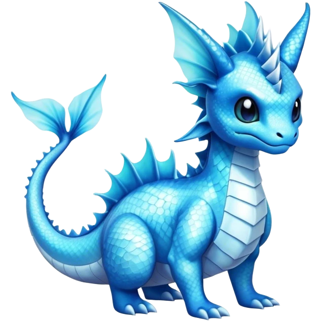 Edgy cool Dragonair-Vaporeon-creature-hybrid full body  emoji