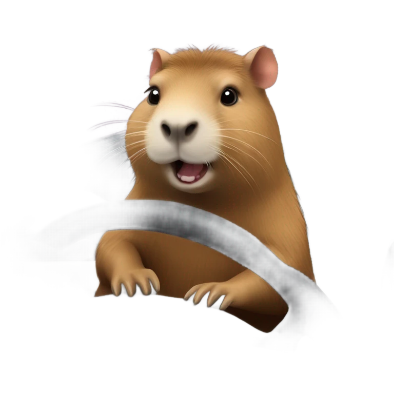 Capybara driving a lexus emoji