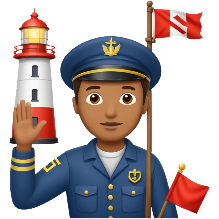 lighthouse Keeper raising signal flag emoji