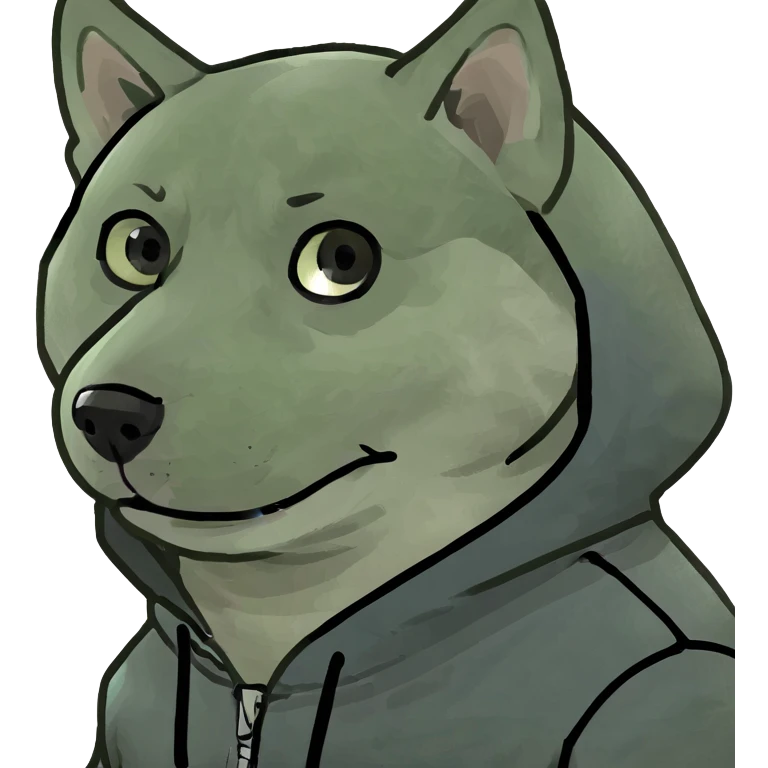 Husky wearing a hoodie emoji