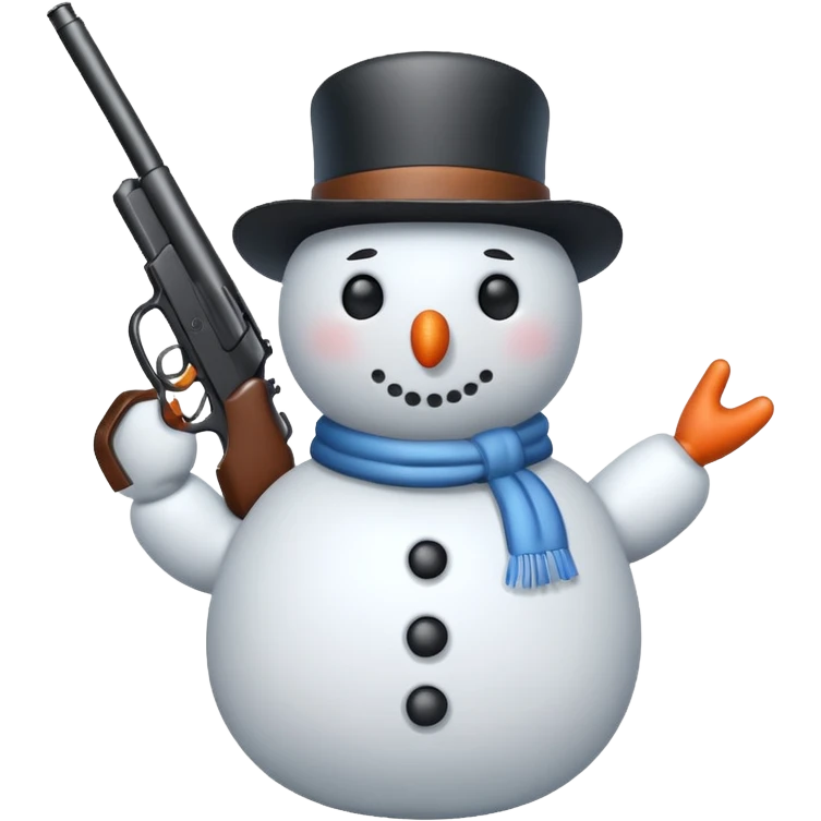 snowman holding gun emoji
