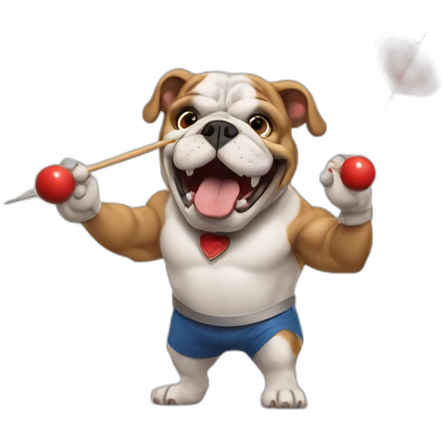 Bulldog playing Darts emoji