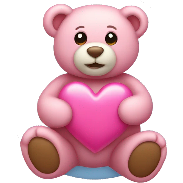 pink heart with a teddy bear emoji