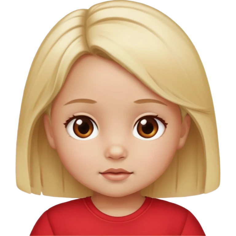 Create a girl with blonde hair, red top and brown eyes, and let her name be Lina, let it be a baby emoji