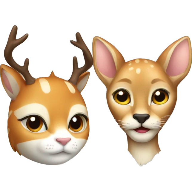 deer& cat emoji