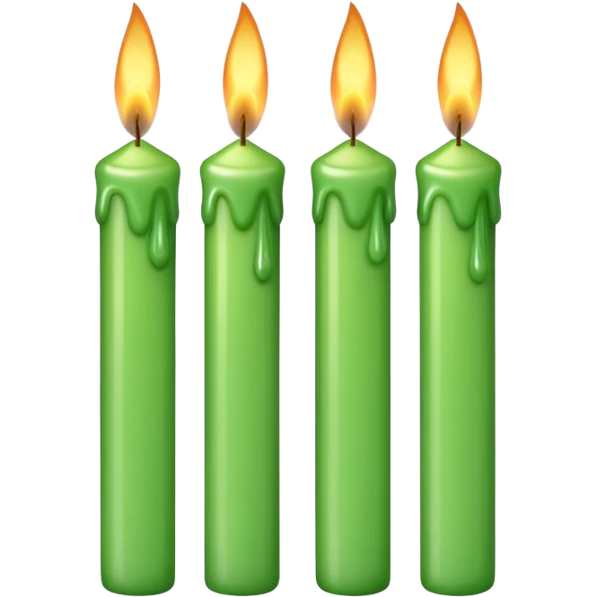 4 GREEN CANDLES emoji