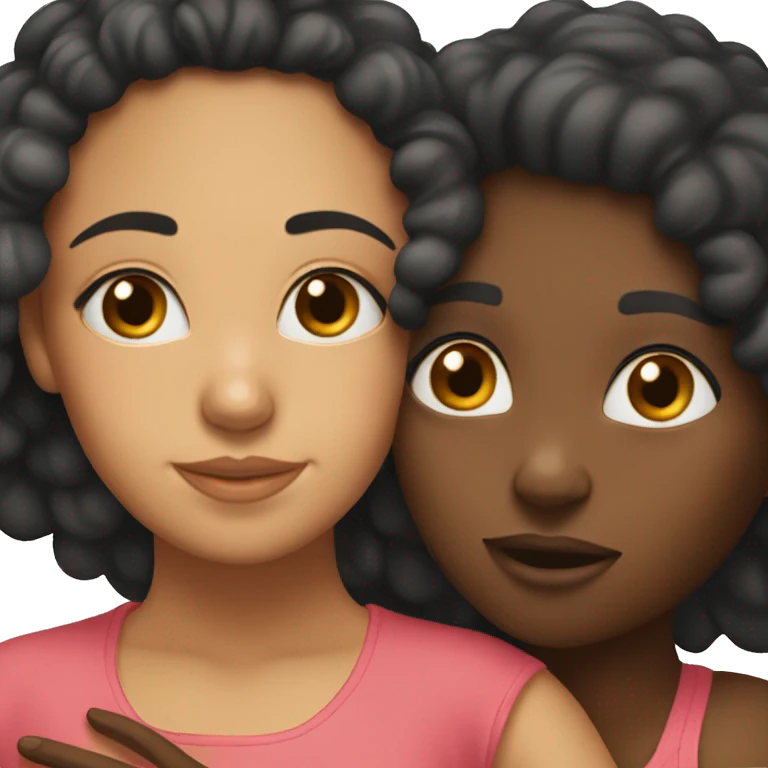 I want a Latina girl and a black girl hugging  emoji