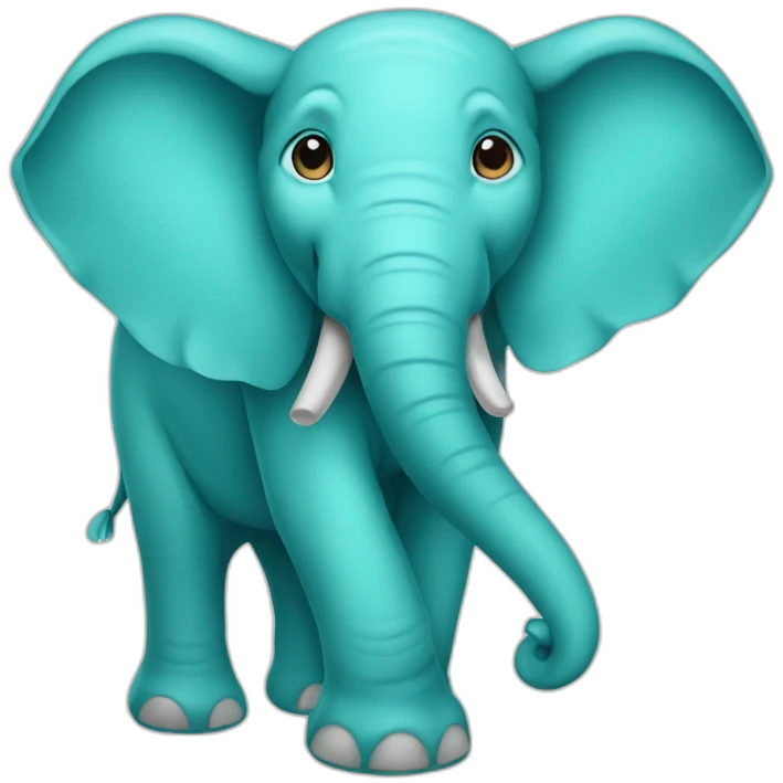 cyan colored elephant emoji
