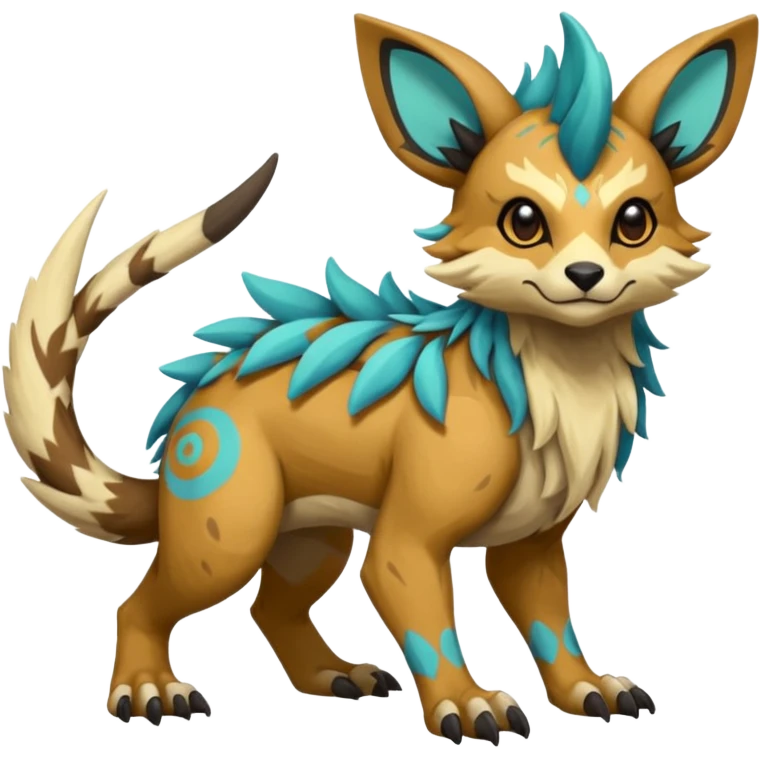 Rare realistic exotic cute epic pretty beautiful handsome gorgeous aesthetic colorful vibrant Vernid-Protogen-Primagen-Wickerbeast-species-Fakemon-creature by LiLaiRa, random markings, tufted ears, full body emoji