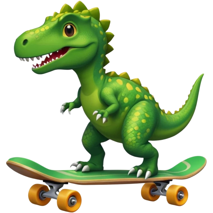 Dinosaur on a skateboard emoji