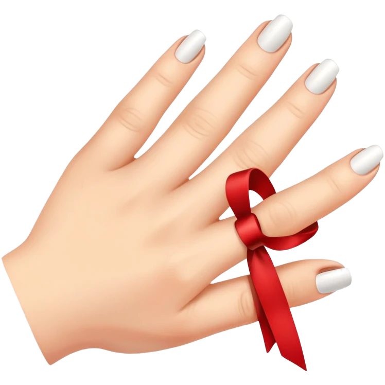 Red ribbon on ring finger emoji