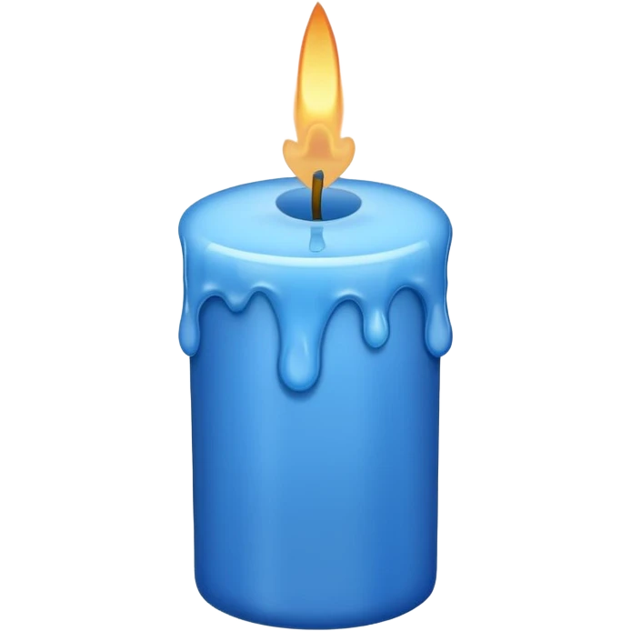 A blue candle at 45 degree angle, wax dripping down emoji