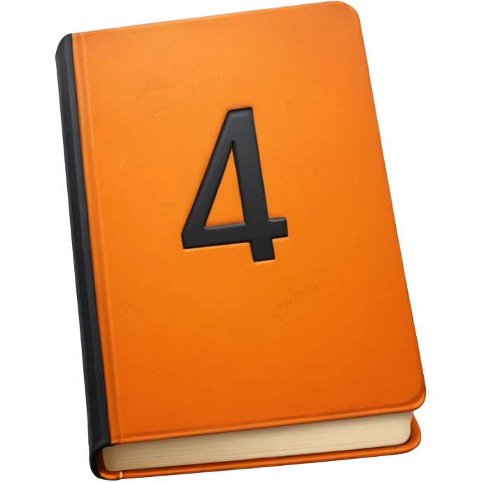 Orange book with a number "4" in the cover emoji