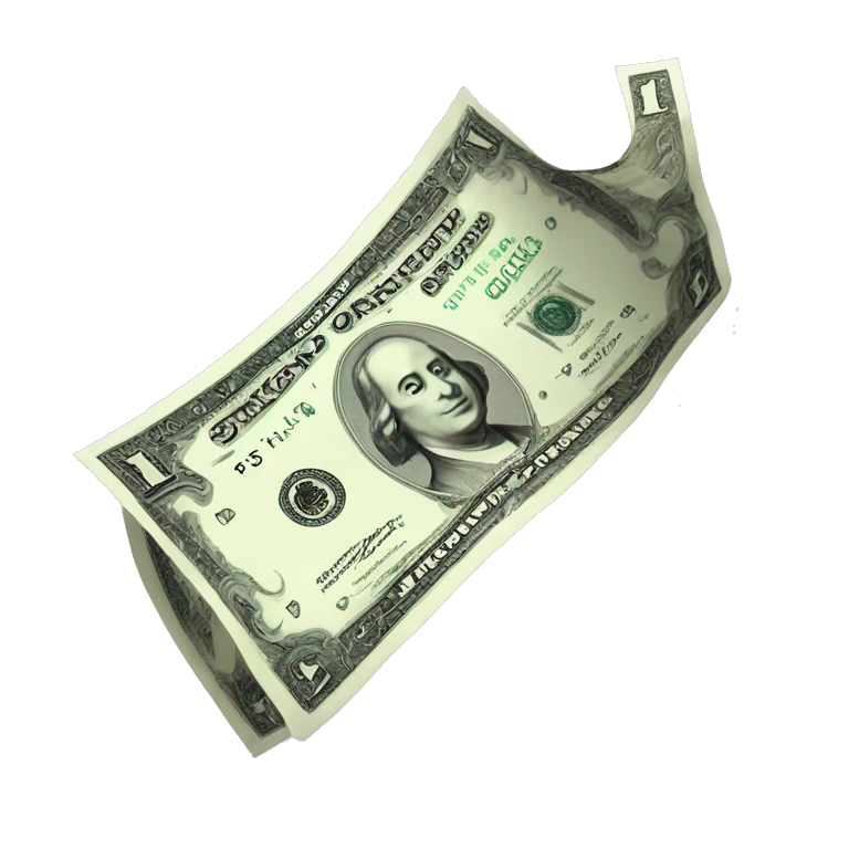 one banknote floating in the air emoji