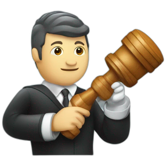 Scuba diving fins judge holding gavel emoji