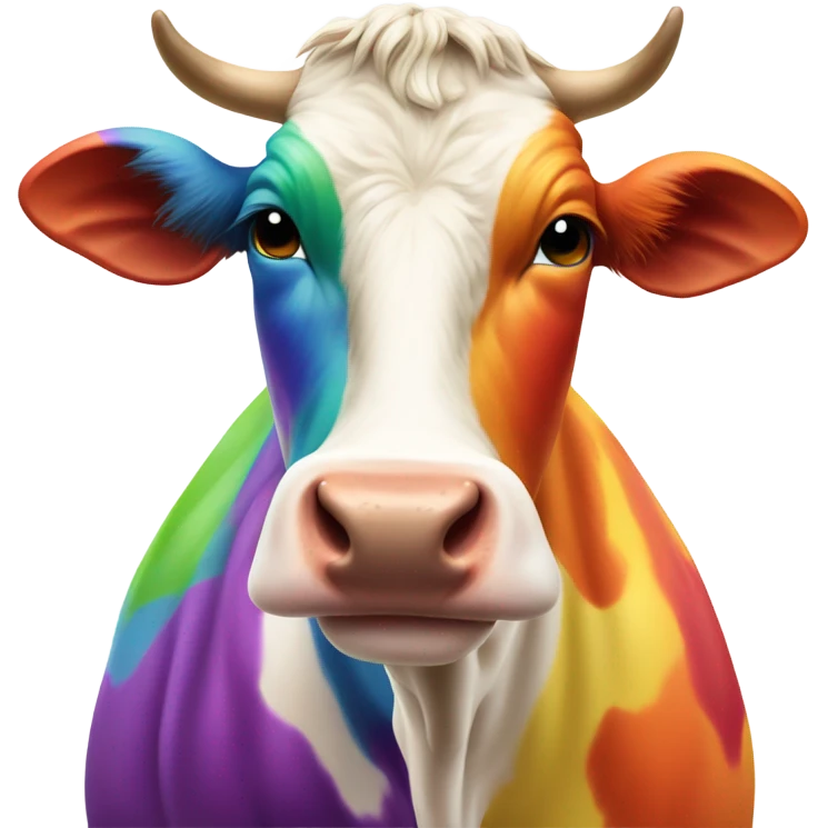 Rainbow cow emoji